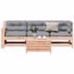 vidaXL Salon de jardin 4 pcs avec coussins bois massif douglas