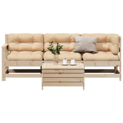 Salon De Jardin 4 Pcs Avec Coussins Bois De Pin Massif Vidaxl