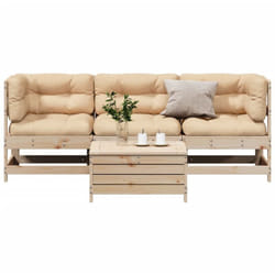 Salon De Jardin 4 Pcs Avec Coussins Bois De Pin Massif Vidaxl