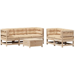 Salon De Jardin 6 Pcs Avec Coussins Bois De Pin Massif Vidaxl