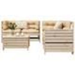 vidaXL Salon de jardin 5 pcs bois de pin massif