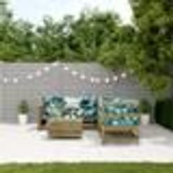 vidaXL Salon de jardin 5 pcs avec coussins bois de pin imprégné