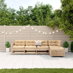 Salon De Jardin 5 Pcs Avec Coussins Bois De Pin Massif Vidaxl