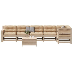 Salon De Jardin 7 Pcs Avec Coussins Bois De Pin Massif Vidaxl