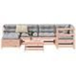 vidaXL Salon de jardin 7 pcs bois massif sapin de douglas