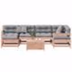 vidaXL Salon de jardin 7 pcs avec coussins bois massif douglas