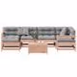 vidaXL Salon de jardin 7 pcs avec coussins bois massif douglas