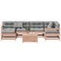 vidaXL Salon de jardin 7 pcs avec coussins bois massif douglas