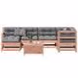 vidaXL Salon de jardin 7 pcs avec coussins bois massif douglas
