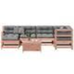 vidaXL Salon de jardin 7 pcs avec coussins bois massif douglas