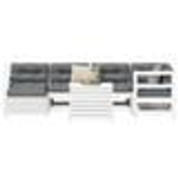 vidaXL Salon de jardin 7 pcs blanc bois de pin massif