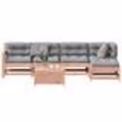 vidaXL Salon de jardin 6 pcs avec coussins bois massif Douglas