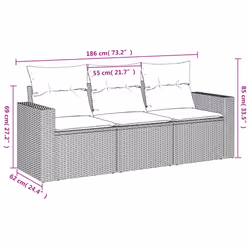 VidaXL 3250992 banc de jardin Rotin, Acier