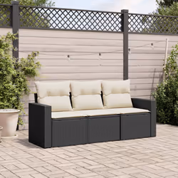 VidaXL 3250993 banc de jardin Rotin, Acier