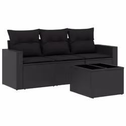 VidaXL 3251002, Noir, Rotin, Verre trempé, 110 kg, Adultes et enfants, 550 mm, 550 mm