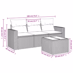 VidaXL 3251002 banc de jardin Rotin, Verre trempé