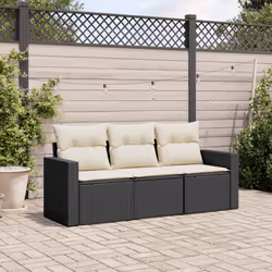 VidaXL 3251003 banc de jardin Rotin, Verre trempé