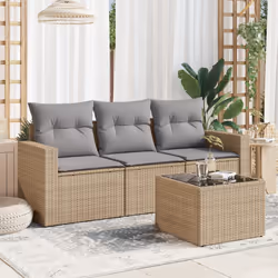 VidaXL 3251006 banc de jardin Rotin, Verre trempé