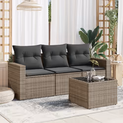 VidaXL 3251007 banc de jardin Rotin, Verre trempé