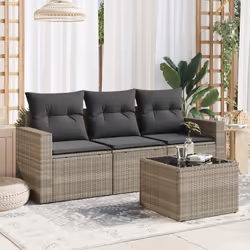 VidaXL 3251009 banc de jardin Rotin, Verre trempé