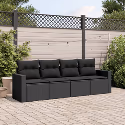 VidaXL 3251012 banc de jardin Rotin, Acier - Vue supplémentaire 2