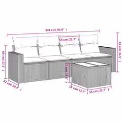 VidaXL 3251015 banc de jardin Rotin, Acier