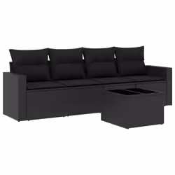 VidaXL 3251022, Noir, Rotin, Verre trempé, 110 kg, Adultes et enfants, 550 mm, 550 mm