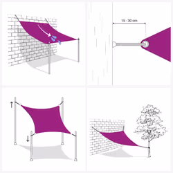 VidaXL 4002019 Voile d'ombrage Carré Sable - Vue supplémentaire 4