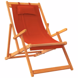 VidaXL 3214480 chaise d'extérieur Terrace Siège rembourré Eucalyptus, Polyester Rouge
