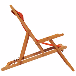 VidaXL 3214480 chaise d'extérieur Terrace Siège rembourré Eucalyptus, Polyester Rouge - Vue supplémentaire 5