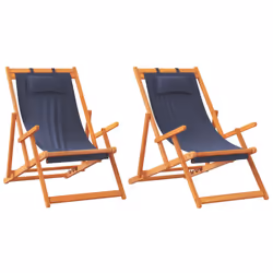 VidaXL 3214481, Terrace, Siège rembourré, Eucalyptus, Polyester, Bleu, 600 mm, 1270 mm