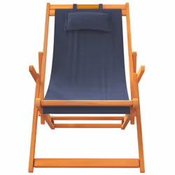 VidaXL 3214481 chaise d'extérieur Terrace Siège rembourré Eucalyptus, Polyester Bleu - Vue supplémentaire 4