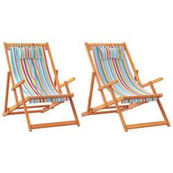 VidaXL 3214483 chaise d'extérieur Terrace Siège rembourré Eucalyptus, Polyester Multicolore