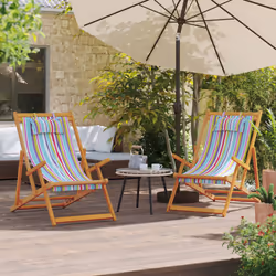 VidaXL 3214483 chaise d'extérieur Terrace Siège rembourré Eucalyptus, Polyester Multicolore