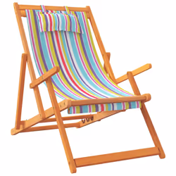 VidaXL 3214483 chaise d'extérieur Terrace Siège rembourré Eucalyptus, Polyester Multicolore