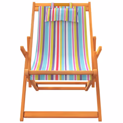 VidaXL 3214483 chaise d'extérieur Terrace Siège rembourré Eucalyptus, Polyester Multicolore - Vue supplémentaire 4