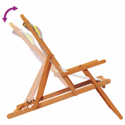VidaXL 3214483 chaise d'extérieur Terrace Siège rembourré Eucalyptus, Polyester Multicolore - Vue supplémentaire 7