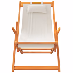 VidaXL 3214484 chaise d'extérieur Terrace Siège rembourré Eucalyptus, Polyester Crème - Vue supplémentaire 4