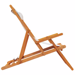 VidaXL 3214484 chaise d'extérieur Terrace Siège rembourré Eucalyptus, Polyester Crème - Vue supplémentaire 5