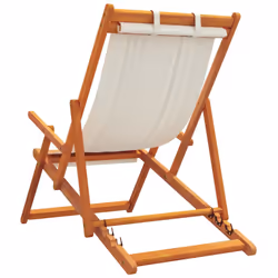 VidaXL 3214484 chaise d'extérieur Terrace Siège rembourré Eucalyptus, Polyester Crème - Vue supplémentaire 6