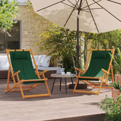 VidaXL 3214485 chaise d'extérieur Terrace Siège rembourré Eucalyptus, Polyester Vert