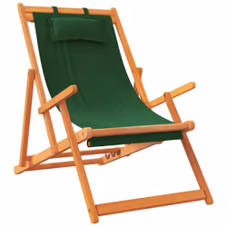 VidaXL 3214485 chaise d'extérieur Terrace Siège rembourré Eucalyptus, Polyester Vert