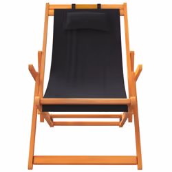 VidaXL 3214486 chaise d'extérieur Terrace Siège rembourré Eucalyptus, Polyester Noir - Vue supplémentaire 4