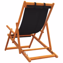 VidaXL 3214486 chaise d'extérieur Terrace Siège rembourré Eucalyptus, Polyester Noir - Vue supplémentaire 6