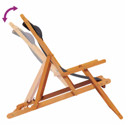 VidaXL 3214486 chaise d'extérieur Terrace Siège rembourré Eucalyptus, Polyester Noir - Vue supplémentaire 7