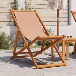 VidaXL 3214488 chaise d'extérieur Terrace Siège rembourré Eucalyptus, Polyester Taupe - Vue supplémentaire 2