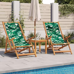 VidaXL 3214489 chaise d'extérieur Terrace Siège rembourré Eucalyptus, Polyester Vert