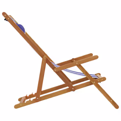 VidaXL 3214490 chaise d'extérieur Terrace Siège rembourré Eucalyptus, Polyester Bleu, Blanc - Vue supplémentaire 5