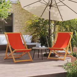 VidaXL 3214491 chaise d'extérieur Terrace Siège rembourré Eucalyptus, Polyester Rouge