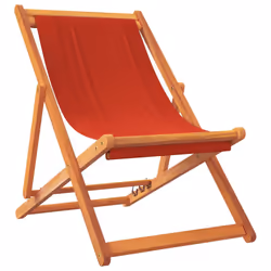 VidaXL 3214491 chaise d'extérieur Terrace Siège rembourré Eucalyptus, Polyester Rouge